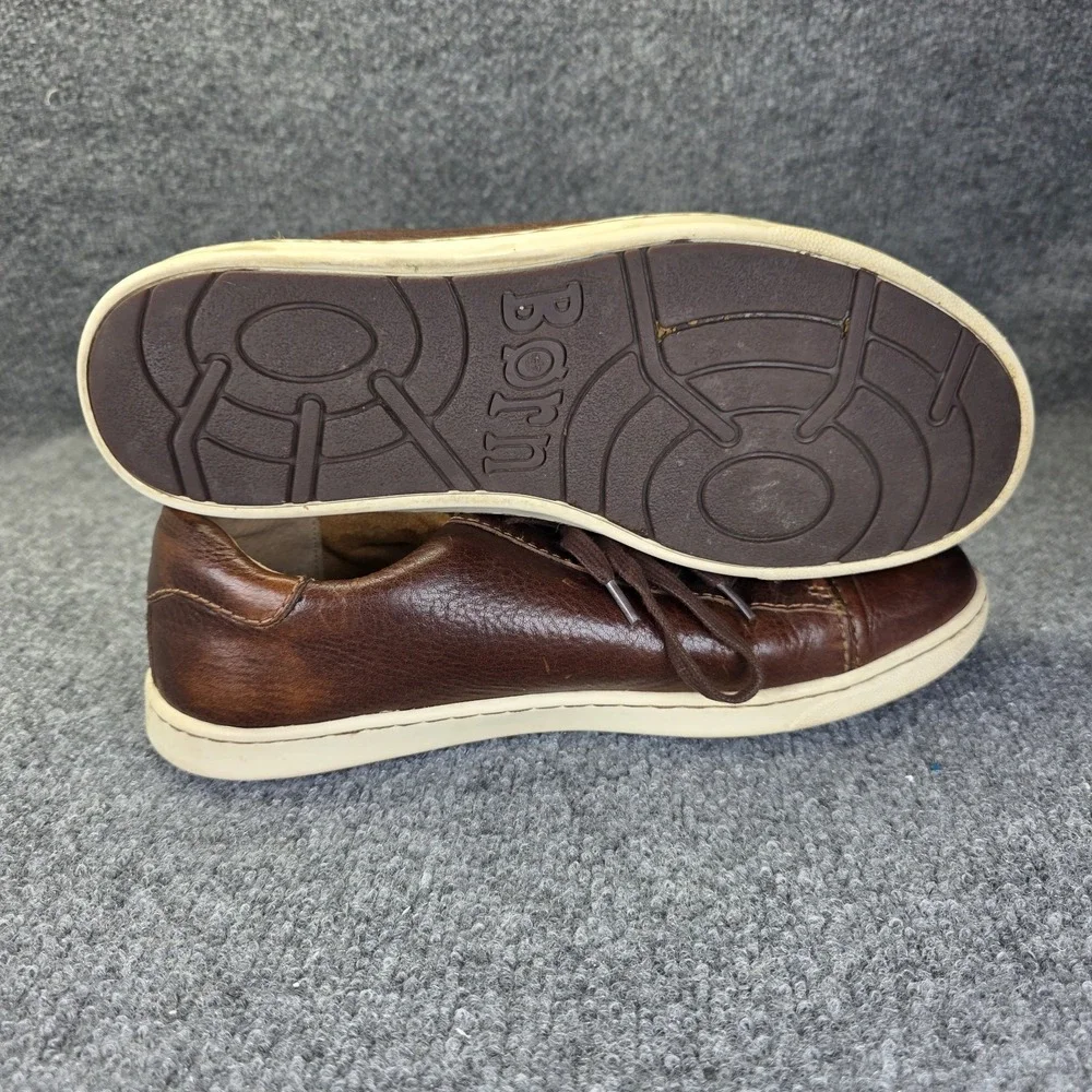 Born Allegheny Shoes Mens 9.5 US Brown Leather Low Top Casual Lace Up Comfort